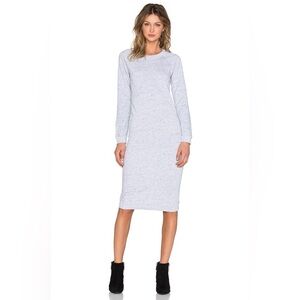 Monrow Vintage Raglan Sweatshirt Dress Heather Grey